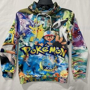 Pokémon Youth Hoodie Sz Small Full Graphic Pikachu Fits Like A 10/12